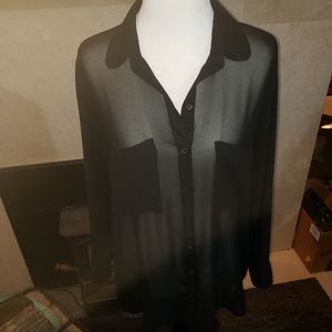 FOREVER 21 Oversized sheer blouse size small